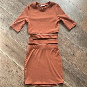 Haley & June Rust Ribbed Set